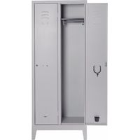 ARMADIO ARMADIETTO SPOGLIATOIO 2 POSTI METALLO 68 x 34 x H179 Cm PRATIKO GRIGIO