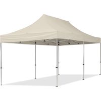 TOOLPORT Gazebo Pieghevole Giardino 3x6m Alluminio Telo Poliestere PVC Repelente al agua Padiglione Mercati Sagre crema