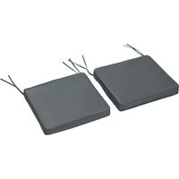 Lot de 2 coussins pour chaise de jardin, coussins d'assise amovibles, rembourrage de 5 cm, tissu polyester, dimensions : 45 cm x 45 cm, gris foncé