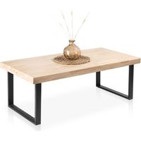 Mesa de centro Fabrik color roble y negro Estilo Industrial Salon moderno
