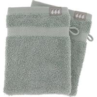 Set aus 2 waschhandschuhen 15x21 cm 100% baumwolle - eukalyptusgrün - Tendance