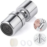 360° drehbarer Wasserhahn-Luftsprudler, M22/M24 Wasserspar-Luftsprudler für Wasserhähne, Wassersparfilter, verstellbare Küchenarmatur-Düse, Sprühkopf – Silber