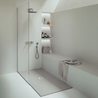 Mineralguss-Duschwanne extra flach WATERLOO Schieferoptik GRAU 120x170cm
