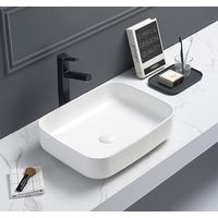 Swiss Aqua Technologies Infinitio Freistehendes Waschbecken 50 x 39 x 13 cm ohne Überlauf, Mattweiß (SATINF5039M)