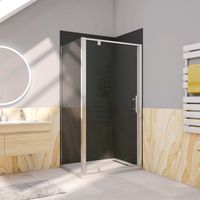Box Doccia Angolare 86x90 cm Alto 185 cm Porta Battente con Parete Laterale in Vetro Temperato 5 mm Cromato