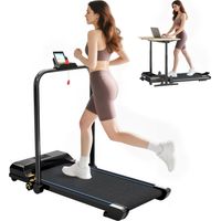 Cinta de Correr Cinta de Andar Plegable 2,5 HP con Pantalla LED Velocidad Ajustable Max. 10 km/h Control Remoto Negro