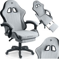 Gaming Chair with Footrest, Reclining Backrest, Adjustable Height