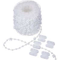 20 Meter 200 Clips Vertical Blind Bottom Chain, Vertical Blinds Repair Parts, with 5 Cord Connectors for Bottom, sit for 3.5 Inch/89 mm Slats(White)