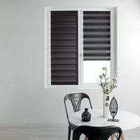 Homemaison – Store enrouleur jour et nuit 45 x 180 cm polyester noir – Pose facile avec ou sans perçage – Kit de fixation inclus