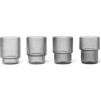 fermliving Ripple Conjunto 4 Vasos Gris Ahumado 6 cl