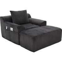 Canapé Geei Modern Minimalist Corduroy Gris Foncé 147.00x110.00x67.00 ZIPSOFA