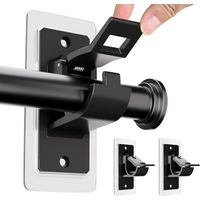 lot de 2 supports de tringle à rideau, auto-adhésif sans perçage, plastique robuste, diamètre 3 cm, salon salle de bain
