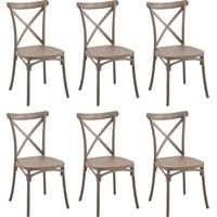 Set 6 Sedie Design Impilabile Moderne per Cucina Pranzo Ufficio Rovere