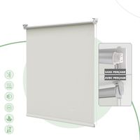 HOMEDEMO Store Enrouleur Occultant Isolant Thermique Opaque, Rideau Occultant, Fixation avec ou sans Perçage, 80l x 130L cm, Largeur du Tissu 80cm, Crème