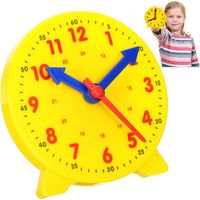 Horloge Pédagogique Enfant - Horloge Analogique avec Aiguilles Mobiles - Apprentissage Lecture Heure - 10 cm - Pour Enfants À Partir de 3 Ans - 1 Pièce