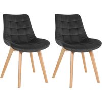 Lot de 2 chaises Brook velours Noir