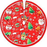 Falda roja para árbol de Navidad, 90 cm, para decorar el árbol, ideal para fiestas navideñas.