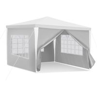 Wolketon Tenda da campeggio 3x3 m Bianco, superficie 9 m², protezione solare per giardino e campeggio