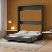 Letto matrimoniale a scomparsa salvaspazio Primer antracite 164x38x221H