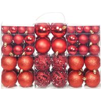 vidaXL 100 Piece Christmas Ball Set 3/4/6 cm Red