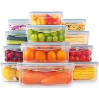Frischhaltedose mit Deckel, 12 Teiliges Plastik Vorratsdosen Set, BPA Frei