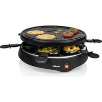 Tristar RA-2998 Raclette 6 vaschette, Rivestimento antiaderente, Spia luminosa Nero