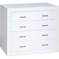 Comoda 4 Cajones Dormitorio Juvenil o Matrimonio en acabado blanco 80 cm(alto)95 cm(ancho)40 cm(largo)