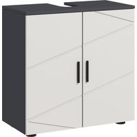 Badezimmerschrank, Badkommode, Waschbecken-Unterschrank, 2 Ebenen, , Hellgrau