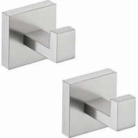 SHINING HOUSE Gancho de pared para toallas, ganchos para baño, de acero inoxidable SUS304, para colgar en la cocina, 2 piezas, cepillado