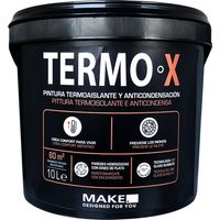 MAKE DESIGNED FOR YOU TermoX Pittura Termica, Termoisolante, Anti-Condensa, Antimuffa, 10 L – Bianco, Traspirante per Pareti Umide, Bagni, Cucine