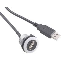 TRU COMPONENTS USB-05-BK Presa USB Presa, Spina Presa USB tipo A, illuminata su spina USB tipo A con cavo da 60 cm Cont