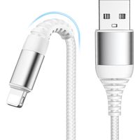 Câble iPhone Lightning 1 m nylon tressé, charge rapide certifié pour iPhone 14–6/SE/XS/XR