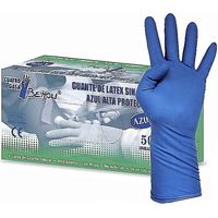 GASA guante latex azul a/prot.t8-9 sin polvo , Guante de latex sin polvo asul alta proteccionLatex caucho naturalAmbidiestroSin polvoUn solo usoTalla L 8/9.
