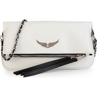 Bolso bandolera de piel con alas, bolso de mano con cadena, bolso de hombro de moda – Blanco