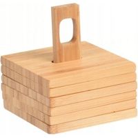 Set di 6 sottobicchieri in vetro con supporto