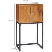 PLACARD Design Industriel Élégant Moderne Steel Bois Naturel 40L x 30W x 76H cm