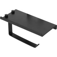 Toilet Paper Holder noir, Bathroom Tissue Roll Holder Modern Wall Mount Dispenser Industrial Farmhouse Style Roll Holders Dispenser and Hangers Wall Mounted for Bathroom