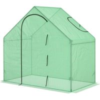 Invernadero Puerta Ventana Cremallera Marco Acero Cultivar Plantas Flores 180x100x168 cm Verde