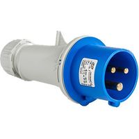 Base enchufe industrial macho 2P+T 250V IP44 aerea Azul 16 A