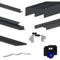 Slid'Up By Mantion – Kit coulissant SLID'UP 280 aluminium anodisé noir – Rail 2 m pour 2 portes 18 mm – Poids max 50 kg – Installation au sol et plafond