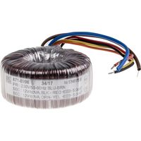 Rs Pro – Transformateur torique 120VA – 2 sorties 12V c.a. – Tension primaire 230V c.a. – Courant 5A – Dimensions 96 x 48mm