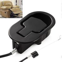 Pièces de rechange pour fauteuil inclinable - Poignée universelle en métal noir avec câble - Compatible avec les fauteuils inclinables Ashley et les principales marques - Poignée de fauteuil inclinabl