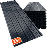 GARDEBRUK® 28x Paneles para Tejado, Chapa Ondulada 110x46cm, Perfiladas Techo 14m², Placa Sandwich Galvanizadas, Panel Cobertizo Garaje, Revestimiento Pared Caseta, Construcción 28 Stück - anthrazit (