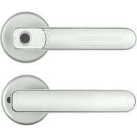 Serrure électronique à empreinte digitale, poignée de porte - Serrure à empreinte digitale et pour smartphone (argent)