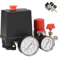 Pressostat pour compresseur d'air monophasé à 4 ports avec jauges pour une réduction rapide de la pression