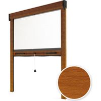 Moustiquaire Enroulable Alu Chêne Doré L125 x H160cm – Moustiquaire pour Fenêtre Recoupable
