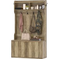 Perchero Zapatero 4 en 1 avec Estante Abierto 100x38x172 cm Roble