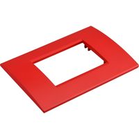 Placca Plastica Quadrata MBL 3 Moduli/Posti Compatibile Bticino Living, 15 Colori Disponibili (Rosso)