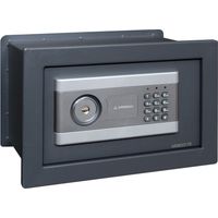 Arregui – Coffre-fort encastrable double sécurité avec serrure électronique à code – Acier 4mm – Dimensions 21x32x20 cm – Installation murale facile