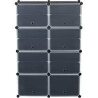 7-Tier Portable 28 Pair Shoe Rack Organizer 14 Grids Tower Shelf Storage Cabinet Stand Expandable for Heels, Boots, Slippers, Black